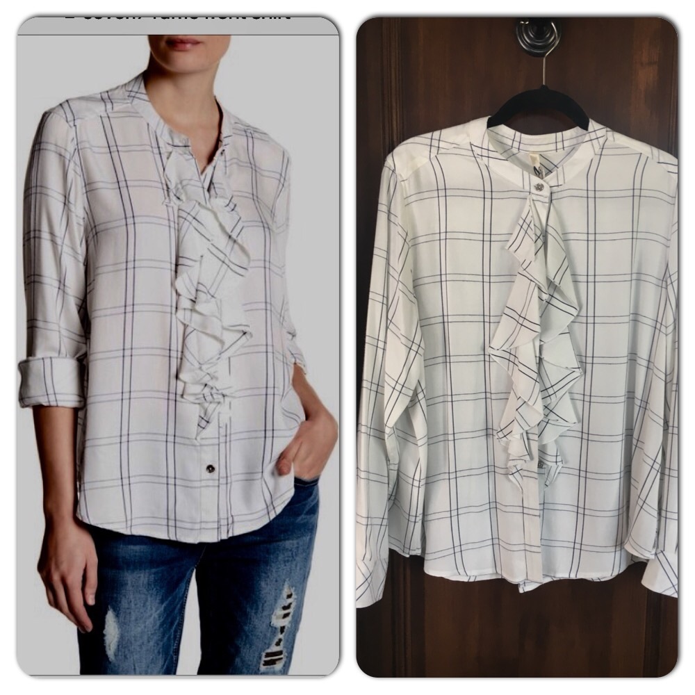 Seven7 NWOT ruffle front blouse